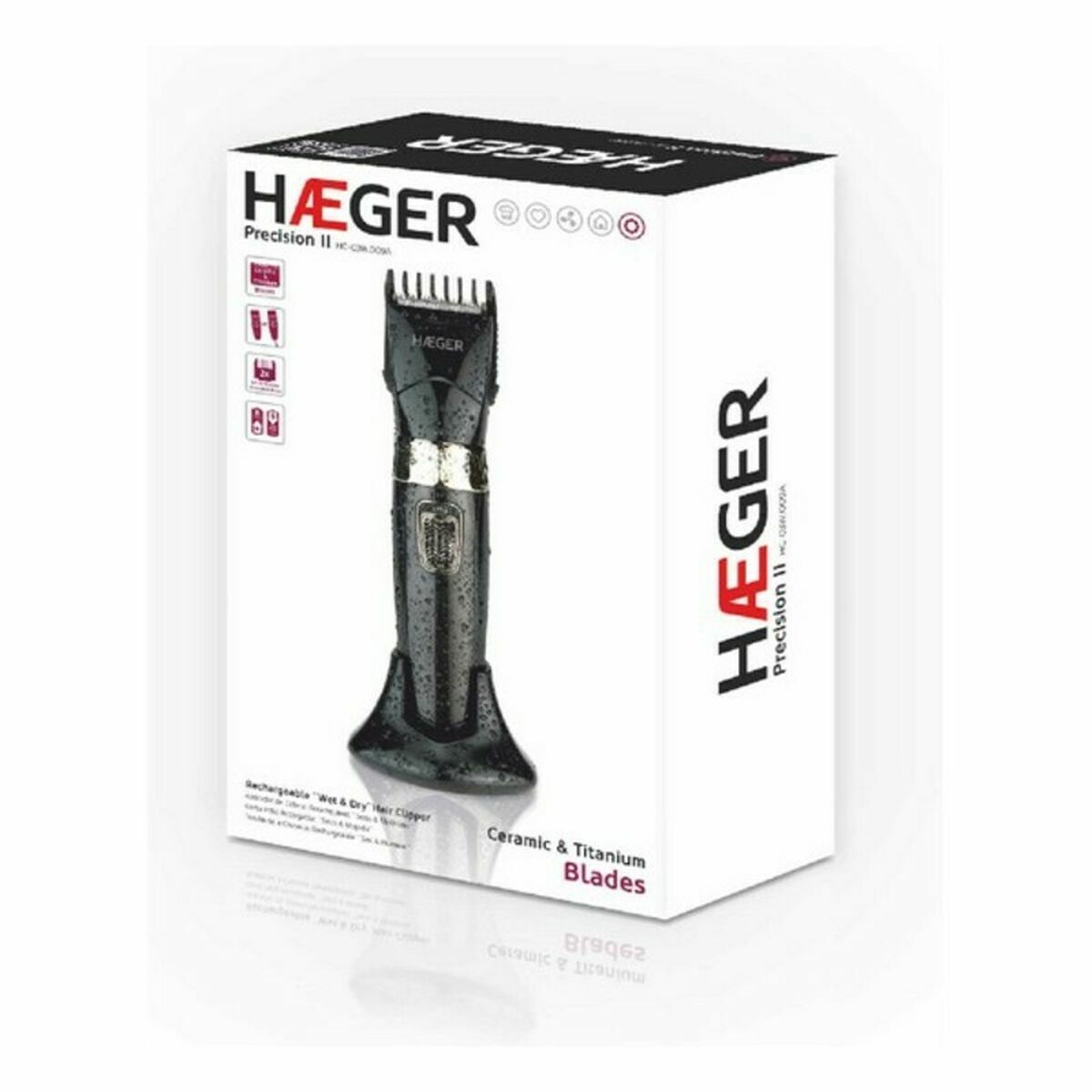 Máquina de Barbear Elétrica Recarregável Haeger HC-03W.009A