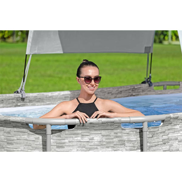 Toldo Bestway para piscina elevada Blanco