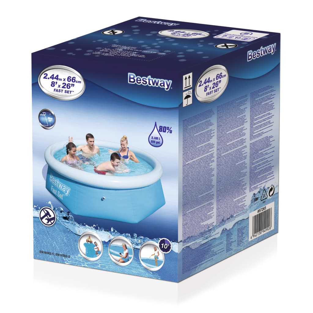 Bestway Fast Set Piscina hinchable redonda 244x66 cm 57265