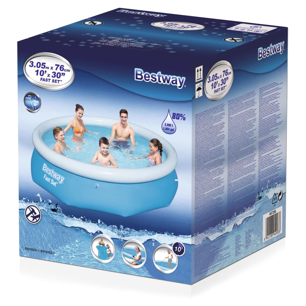 Bestway Fast Set Piscina hinchable redonda 305x76 cm 57266