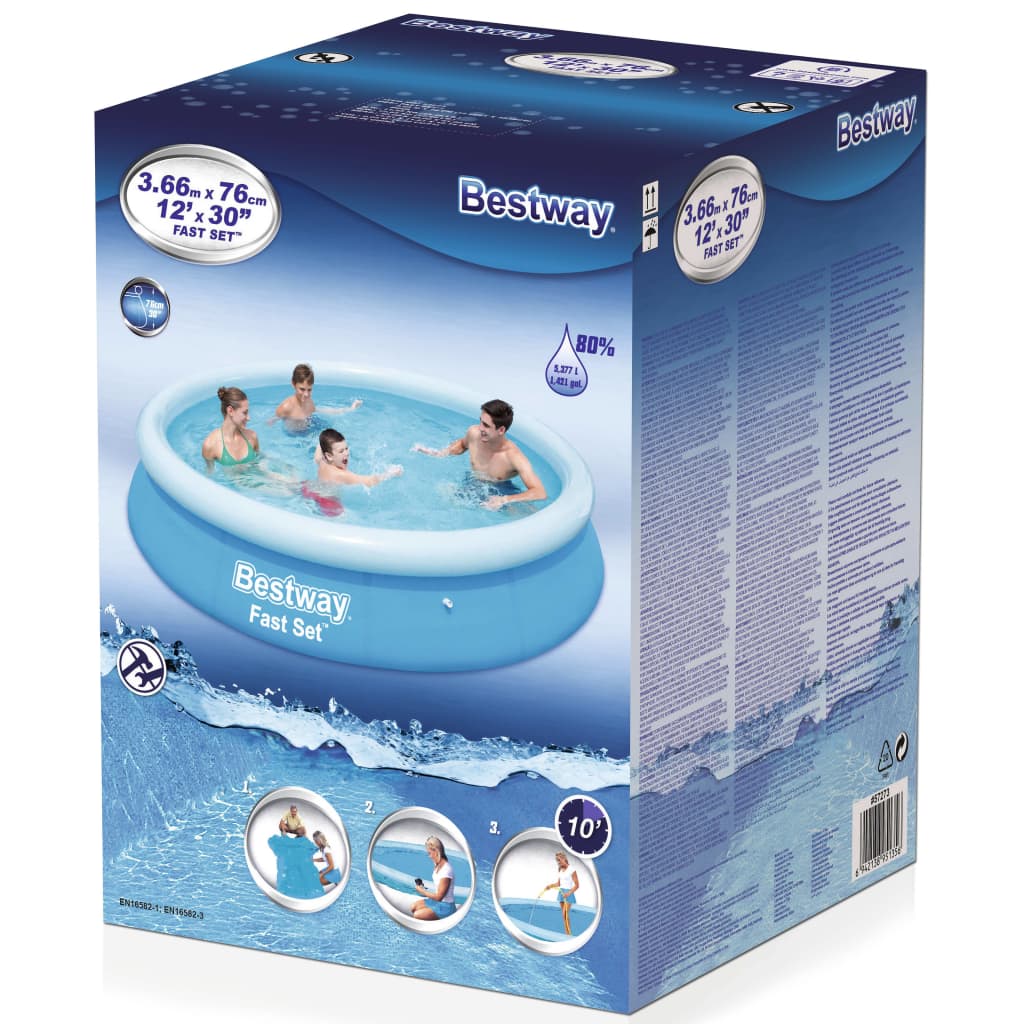 Bestway Fast Set Piscina hinchable redonda 366x76 cm 57273