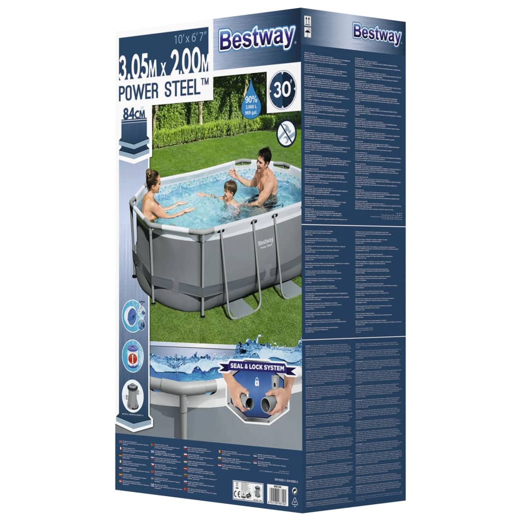 Bestway Power Steel Oval Above Ground Pool 305x200x84 cm