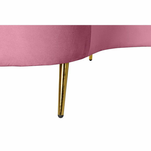 Sofá DKD Home Decor Cor de Rosa Dourado Metal Poliéster (210 x 120 x 84 cm)