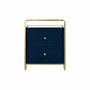 Mesa de Cabeceira DKD Home Decor 60 x 35 x 74 cm Cristal Azul Dourado