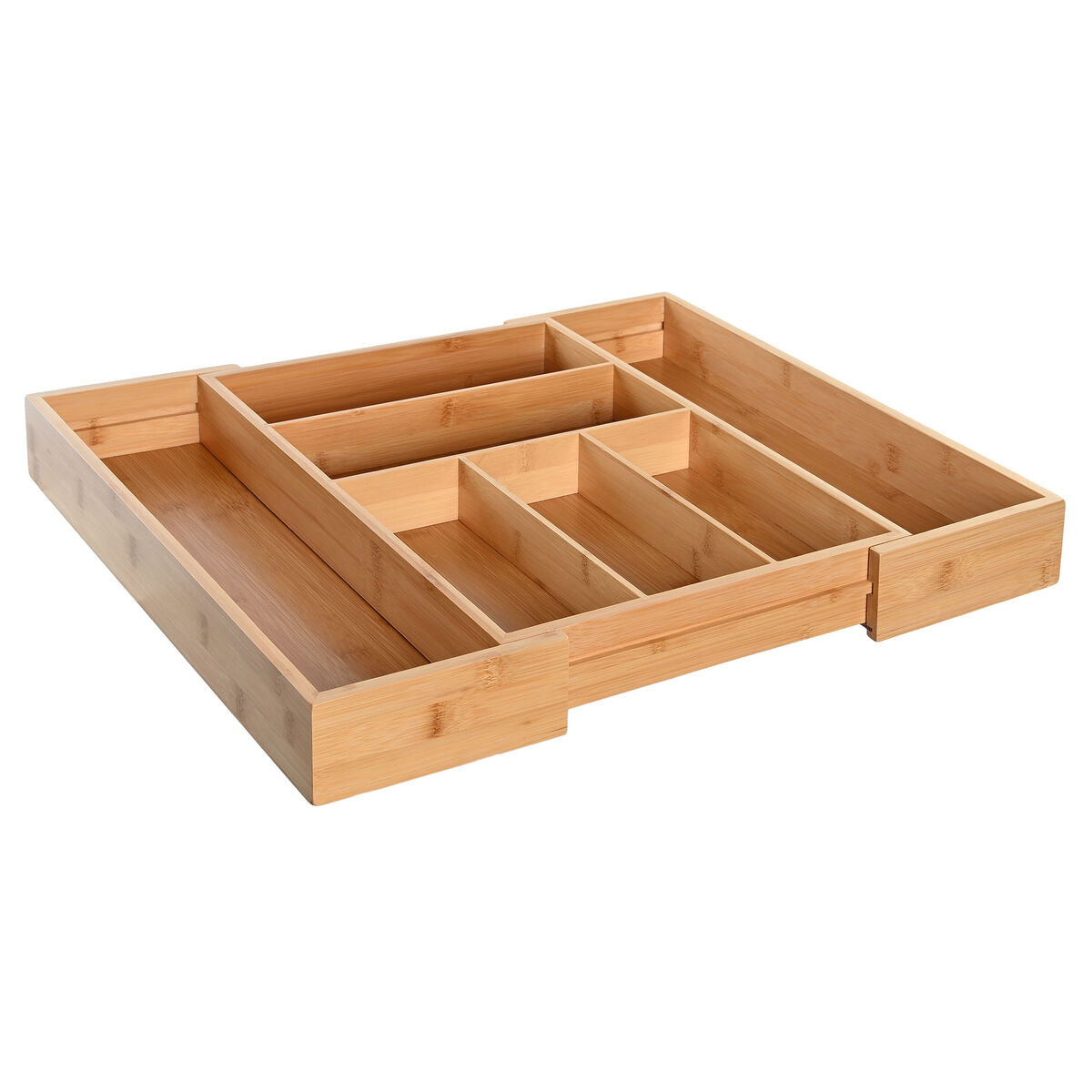 Cutlery Organiser DKD Home Decor Extendable Natural Bamboo 33 x 45,5 x 6,4 cm