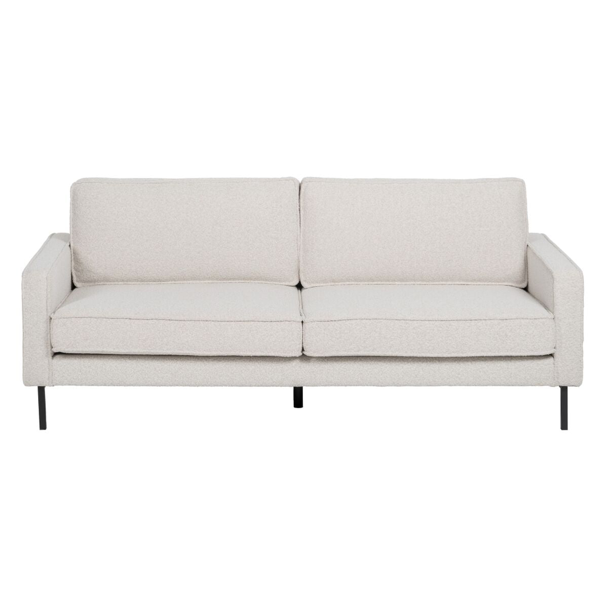 Sofá de 3 Lugares 213 x 87 x 90 cm Branco Metal