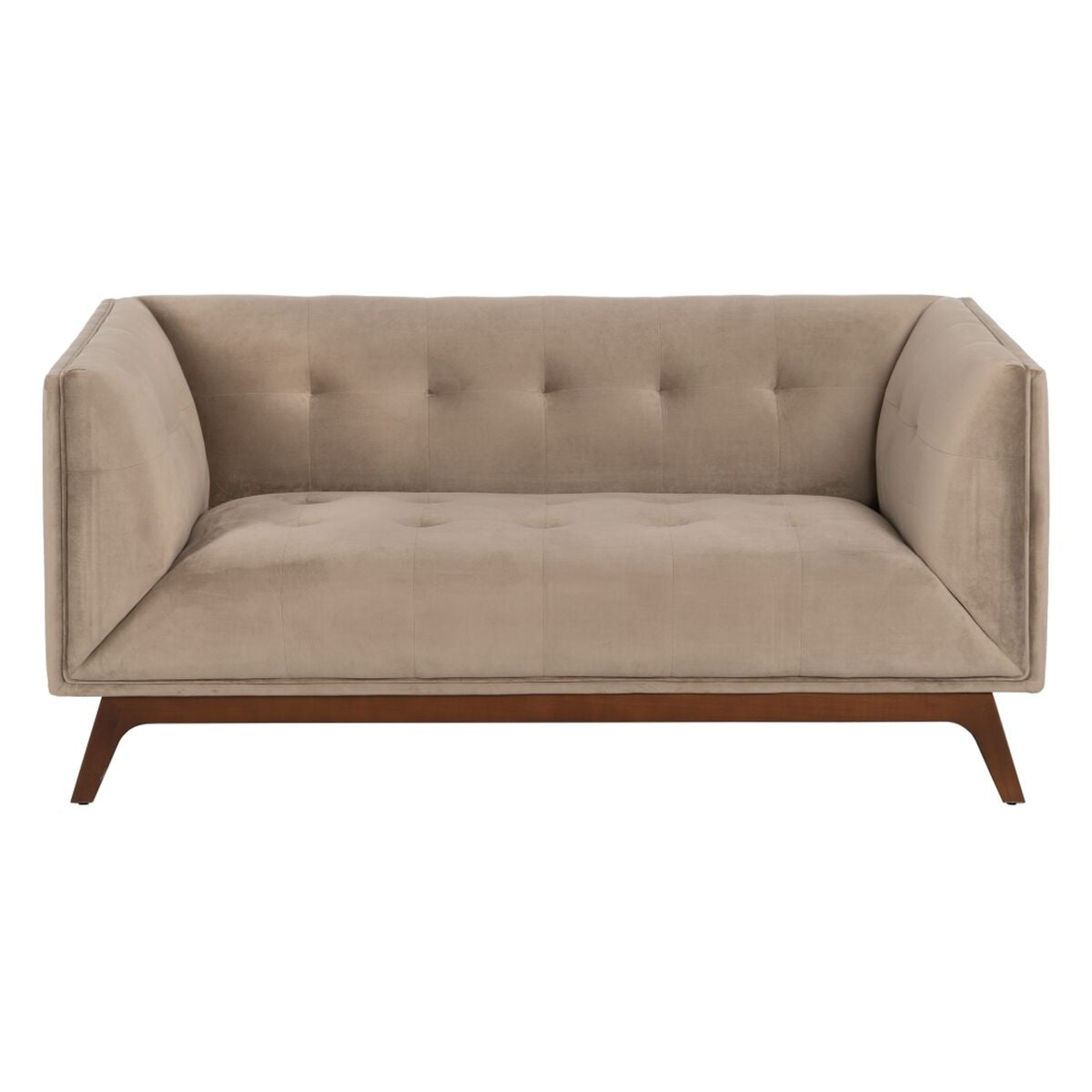 Sofa 156 x 81 x 72 cm Champagne Synthetic Fabric Wood Velvet