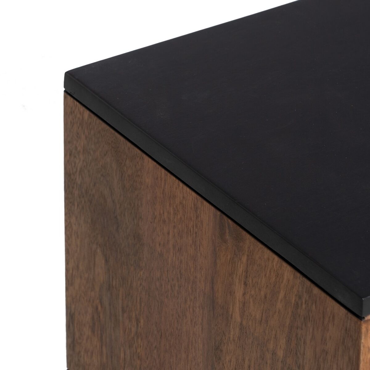 Nightstand ABNER Brown Black Iron Mango wood 40 x 40 x 50 cm