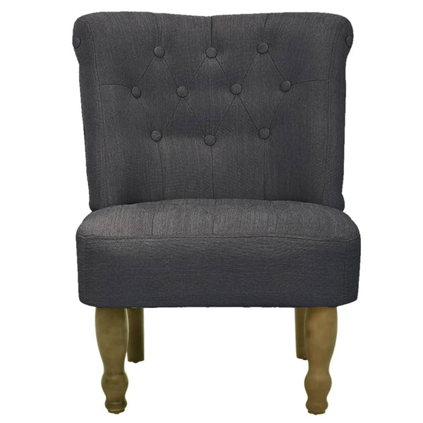 Cadeiras francesas 2 pcs tecido cinzento