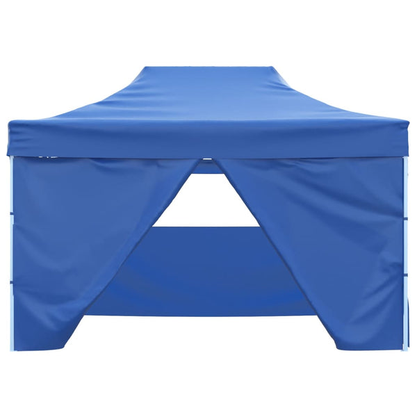 Tenda pop-up dobrável com 4 paredes laterais 3x4,5 m azul