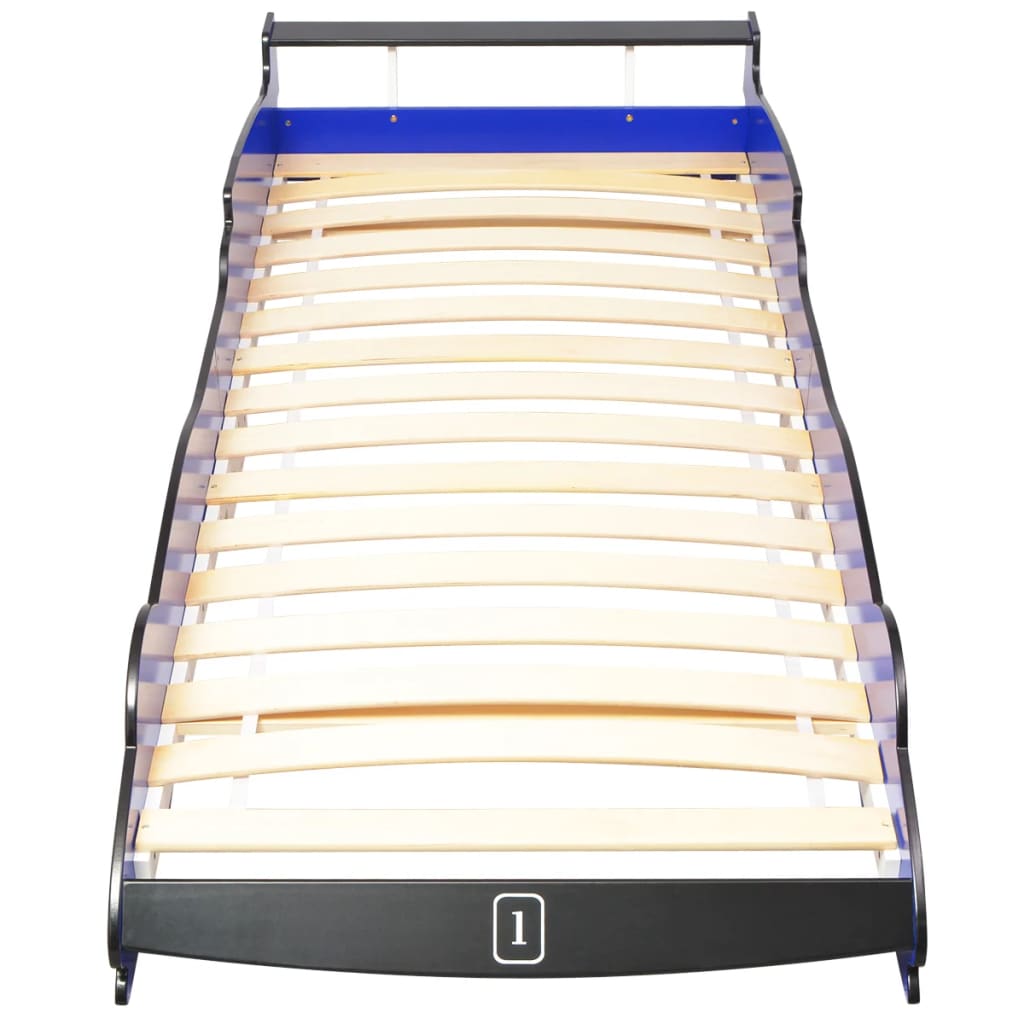 Cama carro de corrida para crianças 90x200 cm azul