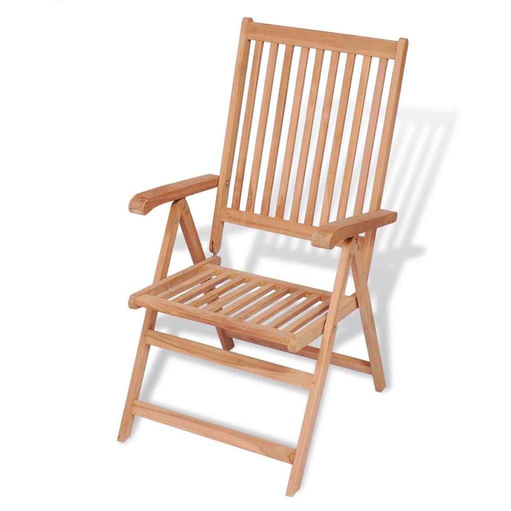 Cadeiras de jardim reclináveis 2 pcs madeira teca maciça