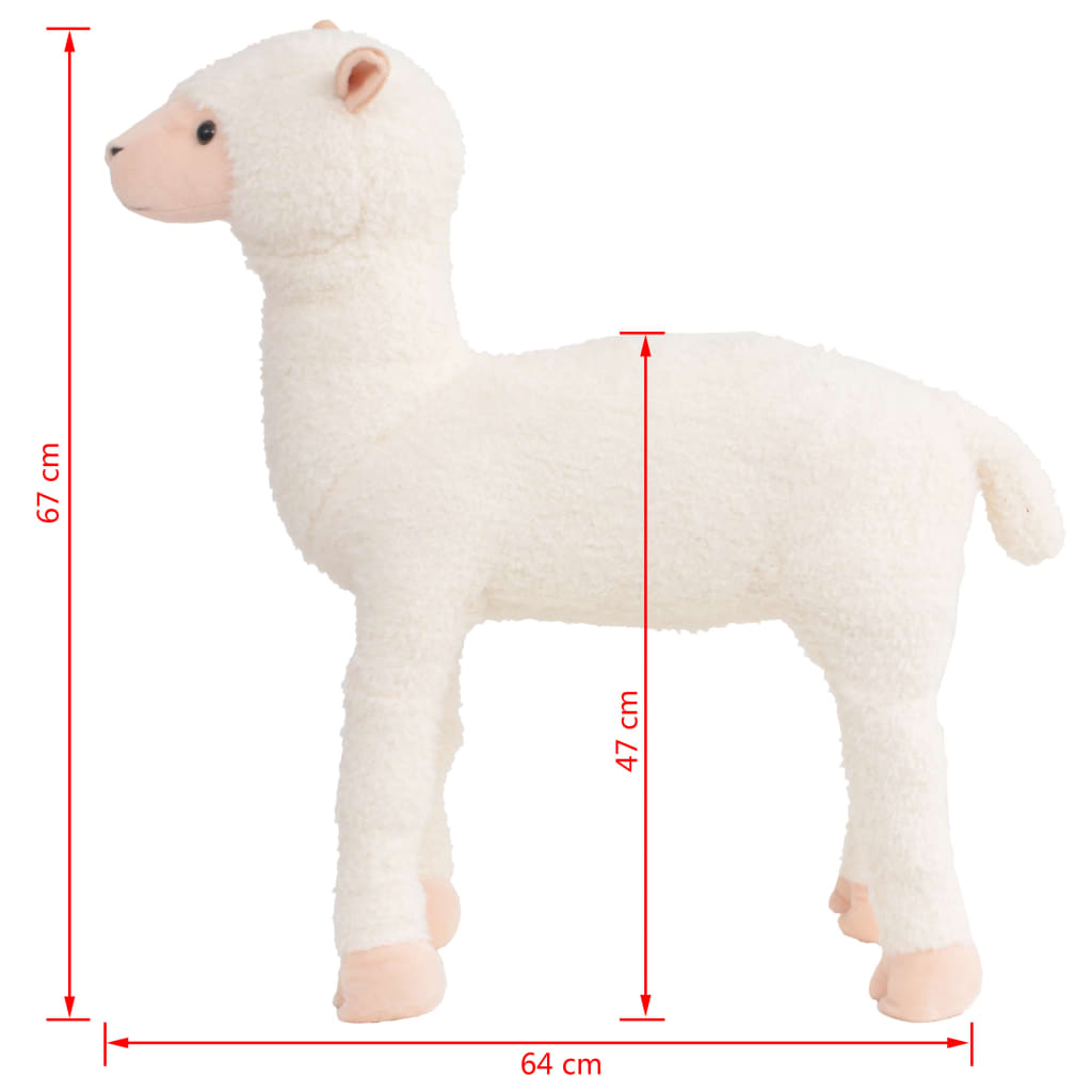 Brinquedo de montar alpaca peluche branco XXL