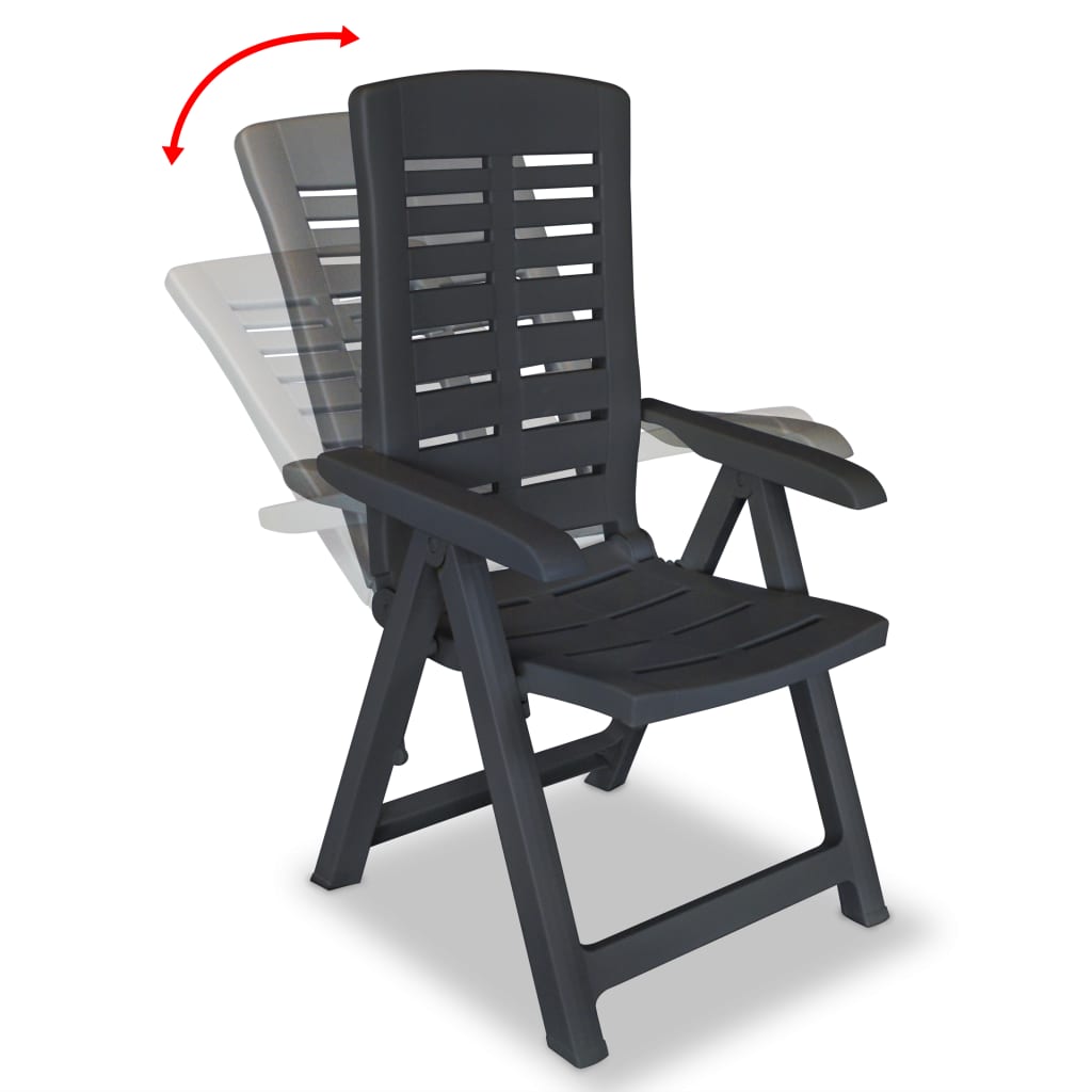 Cadeira de jardim reclinável plástico antracite