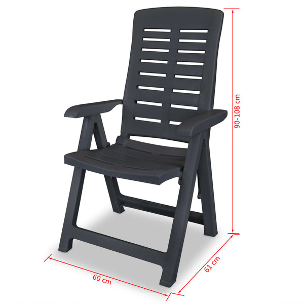 Cadeira de jardim reclinável plástico antracite