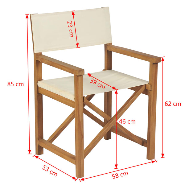 Cadeira de realizador dobrável em madeira de teca maciça
