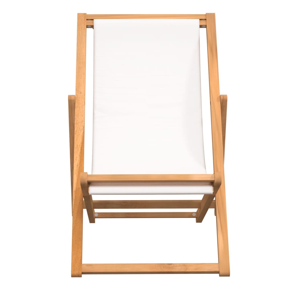Cadeira de pátio em teca 56x105x96 cm creme