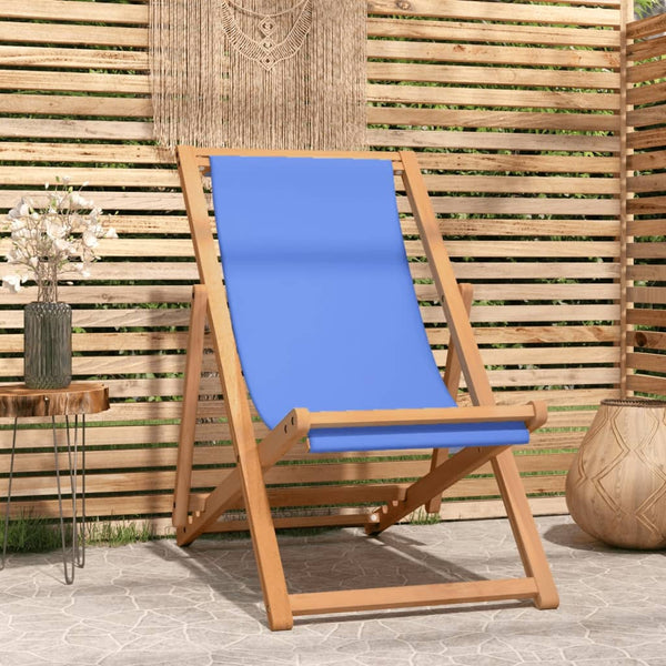Cadeira de pátio em teca 56x105x96 cm azul