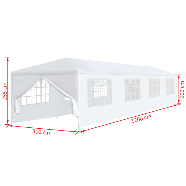 Tenda de jardim 3x12 m branco