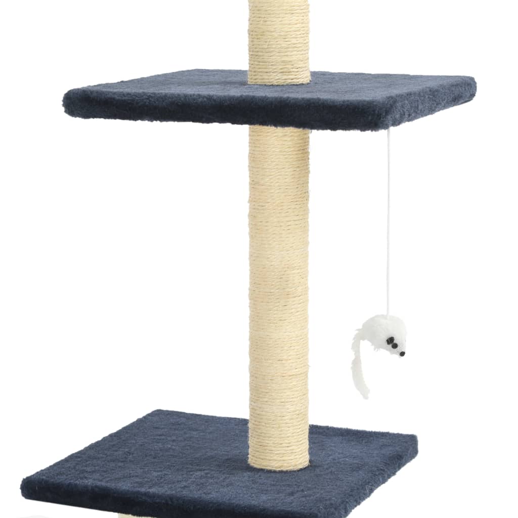 Árvore gatos c/ postes arranhadores sisal 260 cm azul escuro