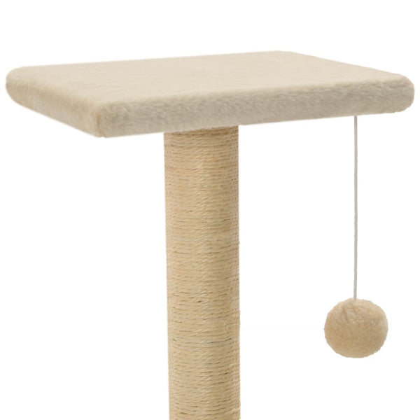 Árvore para gatos c/ postes arranhadores sisal 65 cm bege