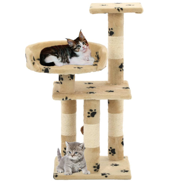 Árvore para gatos c/ postes arranhadores sisal 65 cm bege