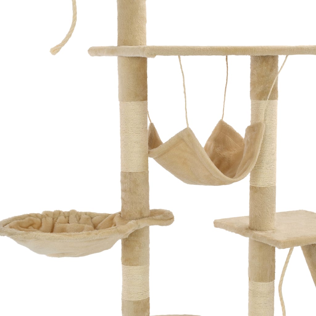 Árvore para gatos c/ postes arranhadores sisal 230-250 cm bege
