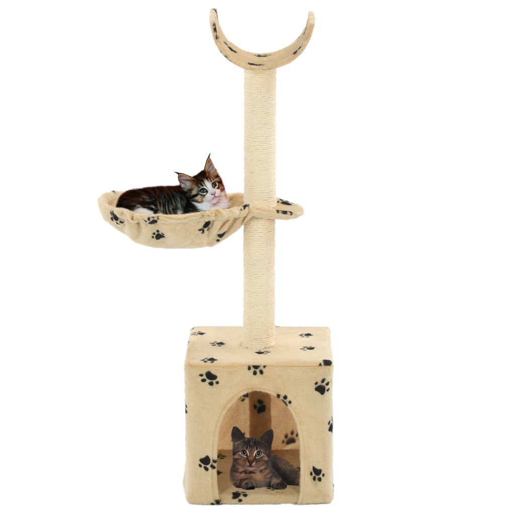 Árvore para gatos c/ postes arranhadores sisal 105 cm bege