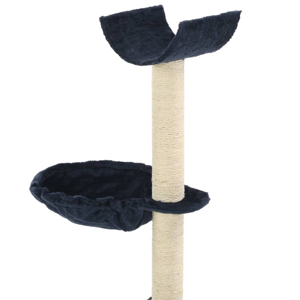 Árvore para gatos c/ postes arranhadores sisal 105 cm azul