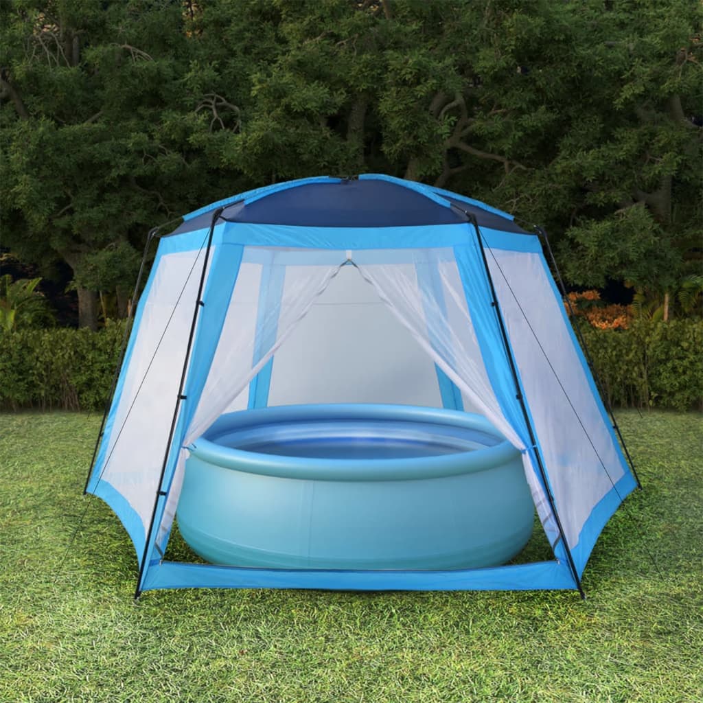 Pool tent 660x580x250 cm blue fabric
