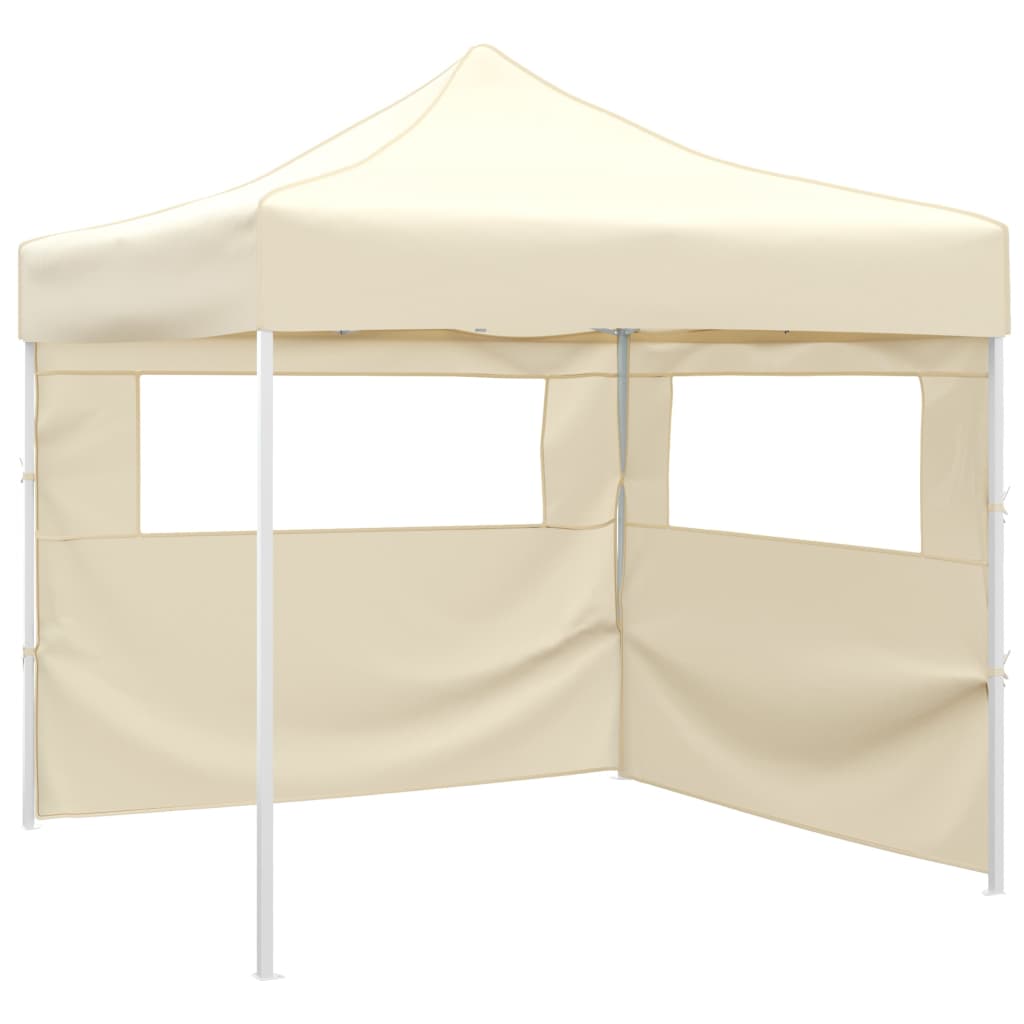 Tenda dobrável com 2 paredes 3x3 m creme