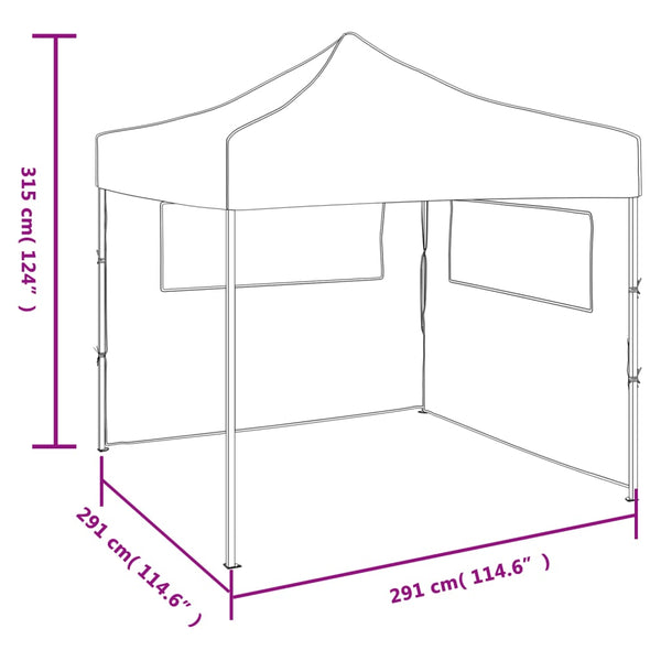 Tenda dobrável com 2 paredes 3x3 m creme