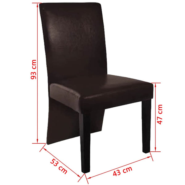 Cadeiras de jantar 2 pcs couro artificial castanho-escuro