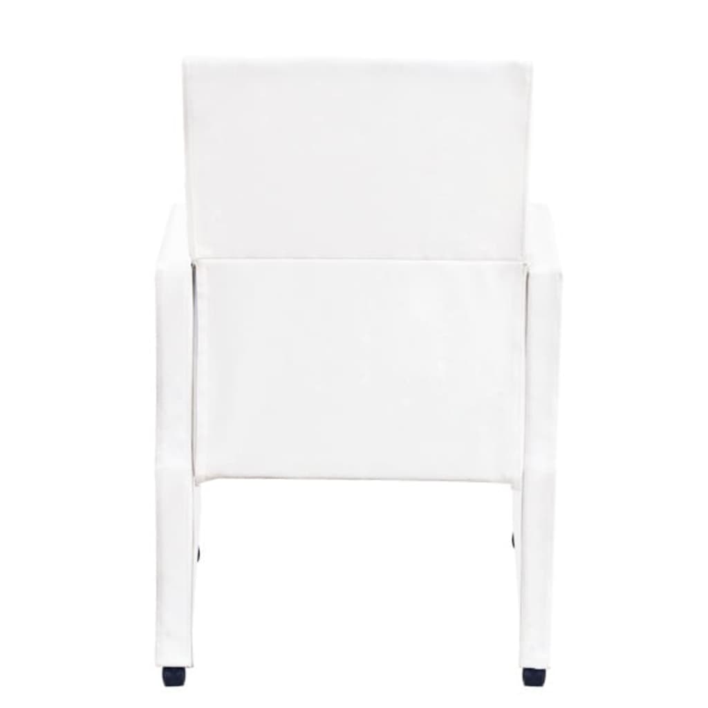 Cadeiras de jantar 2 pcs couro artificial branco