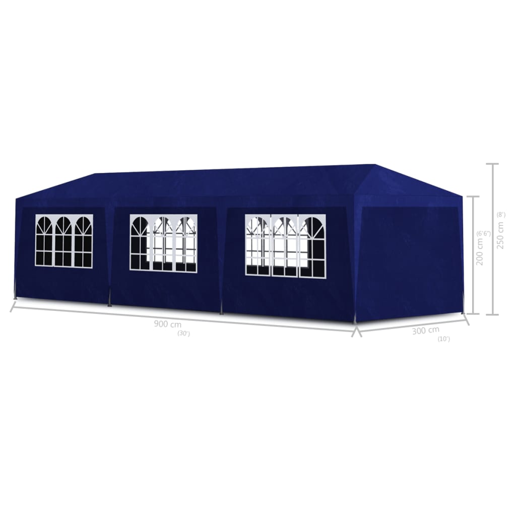 Party tent 3x9 m blue