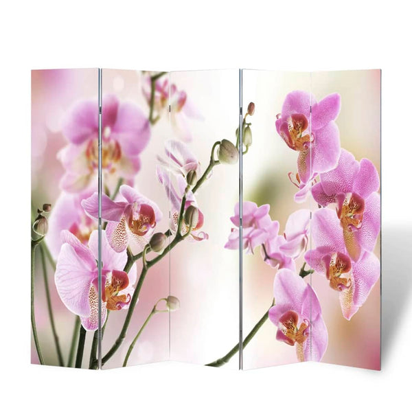 vidaXL Biombo dobrável com estampa de flores 200x170 cm