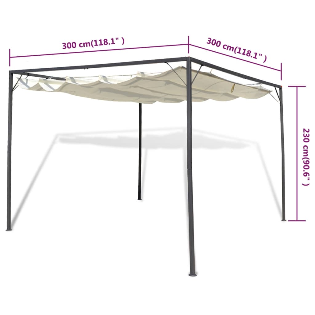 Gazebo para jardim com toldo retrátil