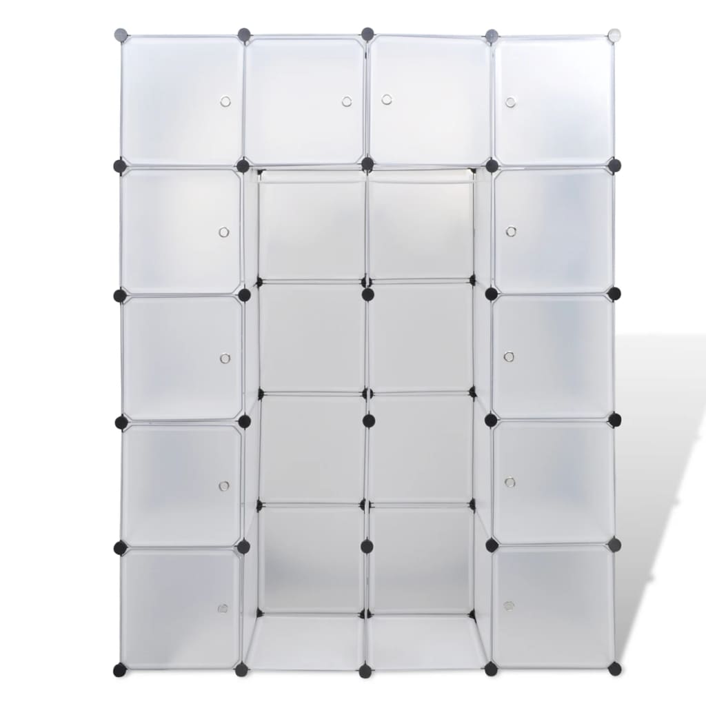 Armário plástico modular 14 gavetas 37x146x180,5cm branco