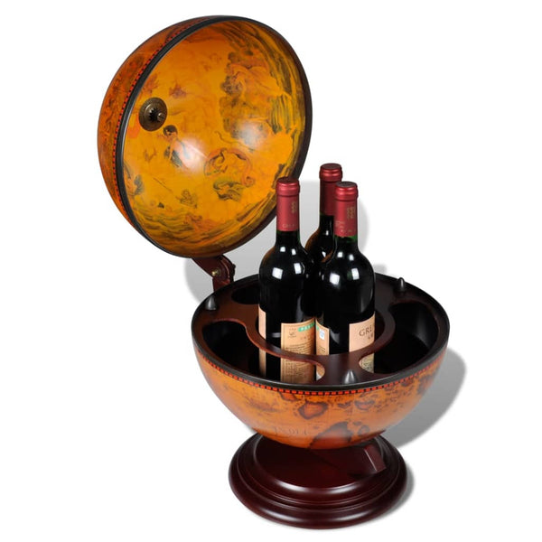Suporte para garrafas de vinho forma de globo madeira eucalipto