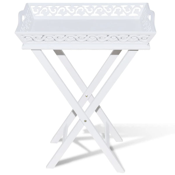 Mesa lateral com tabuleiro branco