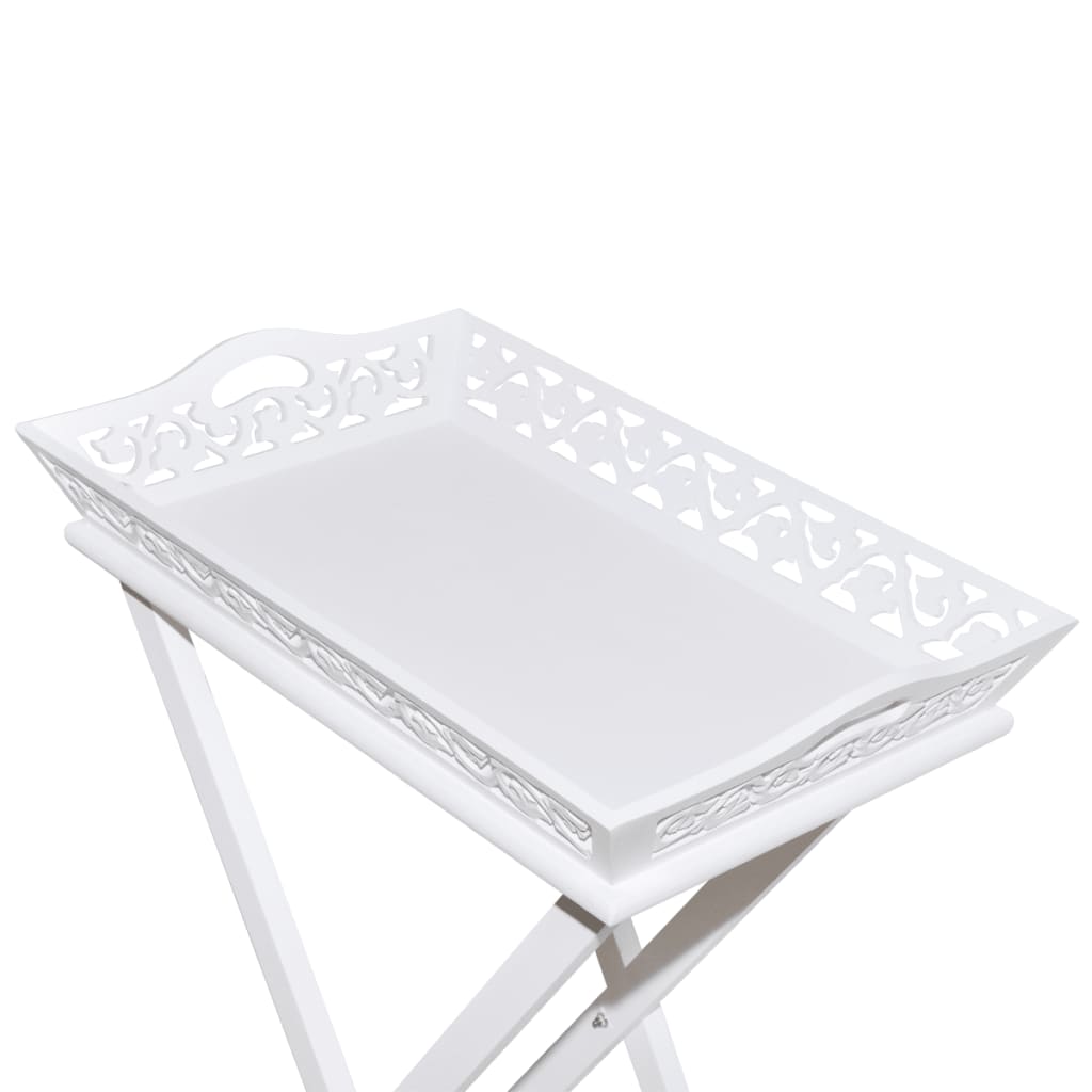 Mesa lateral com tabuleiro branco