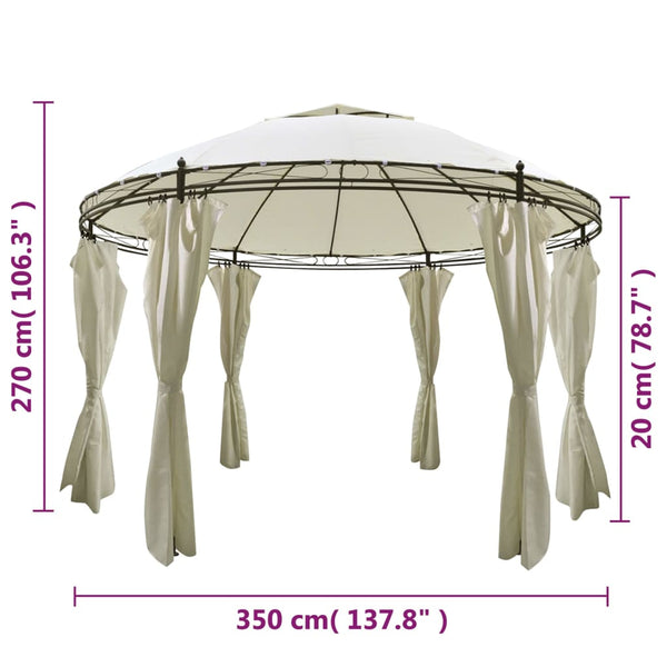 Gazebo/tenda de jardim com cortinas, 3,5 x 2,7 m