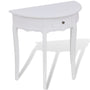 Mesa consola meia-lua com gaveta branco