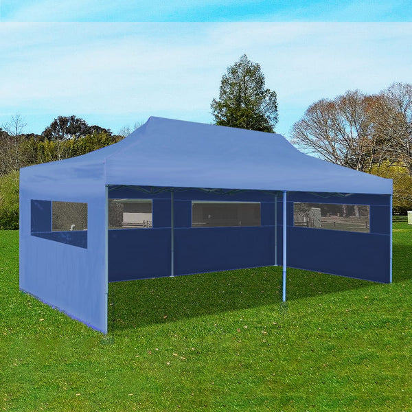 Tenda pop-up dobrável 3 x 6 m azul