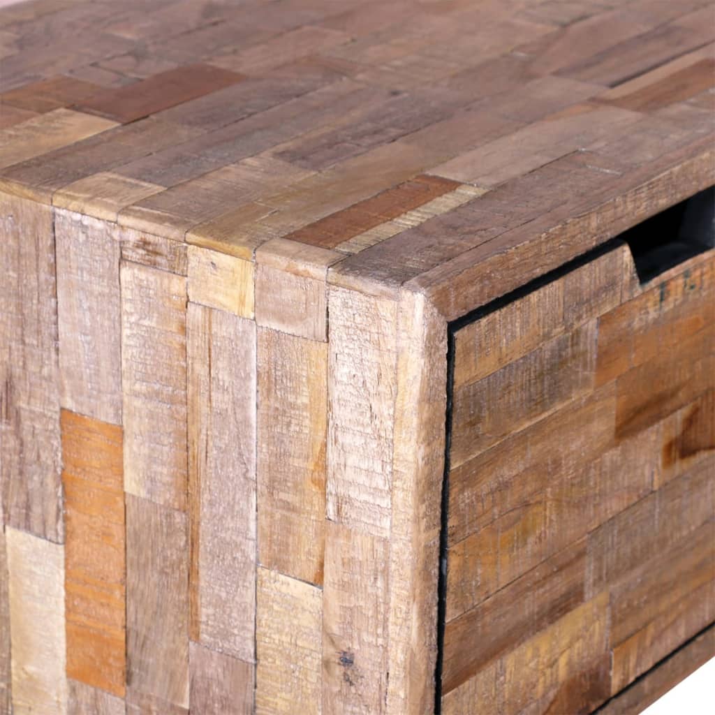 Mesa consola com 3 gavetas, madeira de teca reciclada