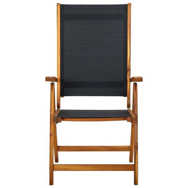 Cadeiras de jardim dobráveis 2 pcs acácia maciça e textilene