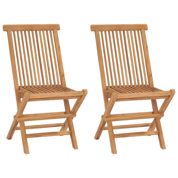 Cadeiras de jardim dobráveis 2 pcs madeira teca maciça