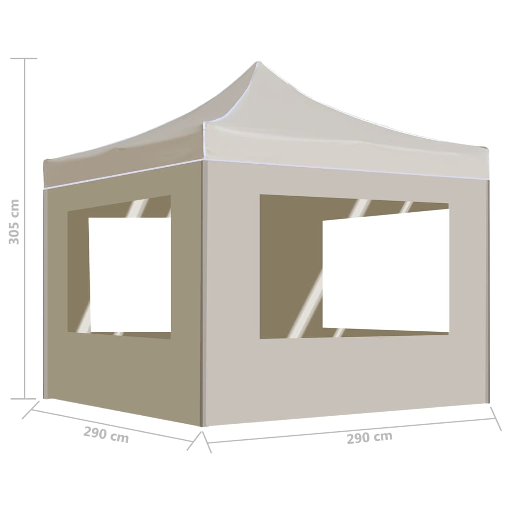 Tenda dobrável profissional com paredes alumínio 3x3m creme