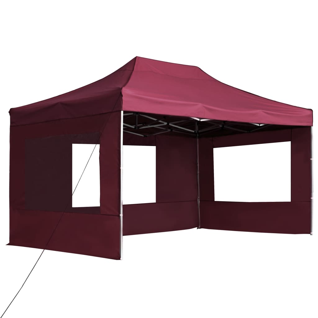 Tenda dobrável prof. c/ paredes alumínio 4,5x3m vermelho tinto