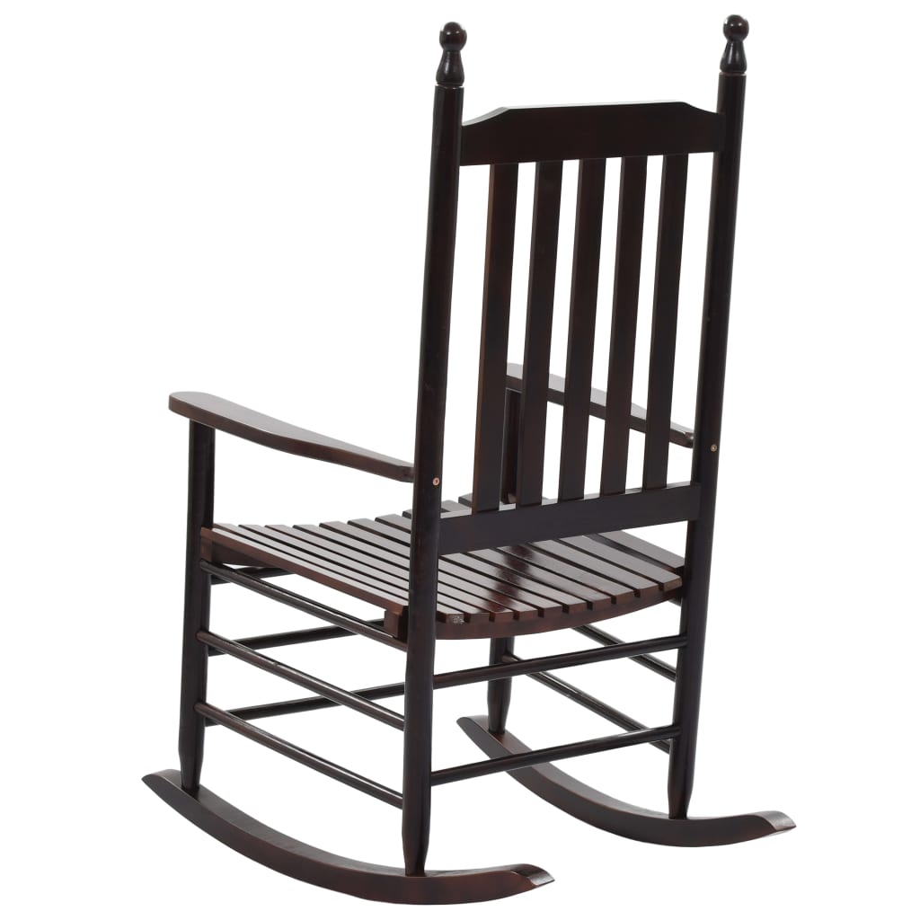 Cadeira de baloiço com assento curvo madeira de álamo castanho